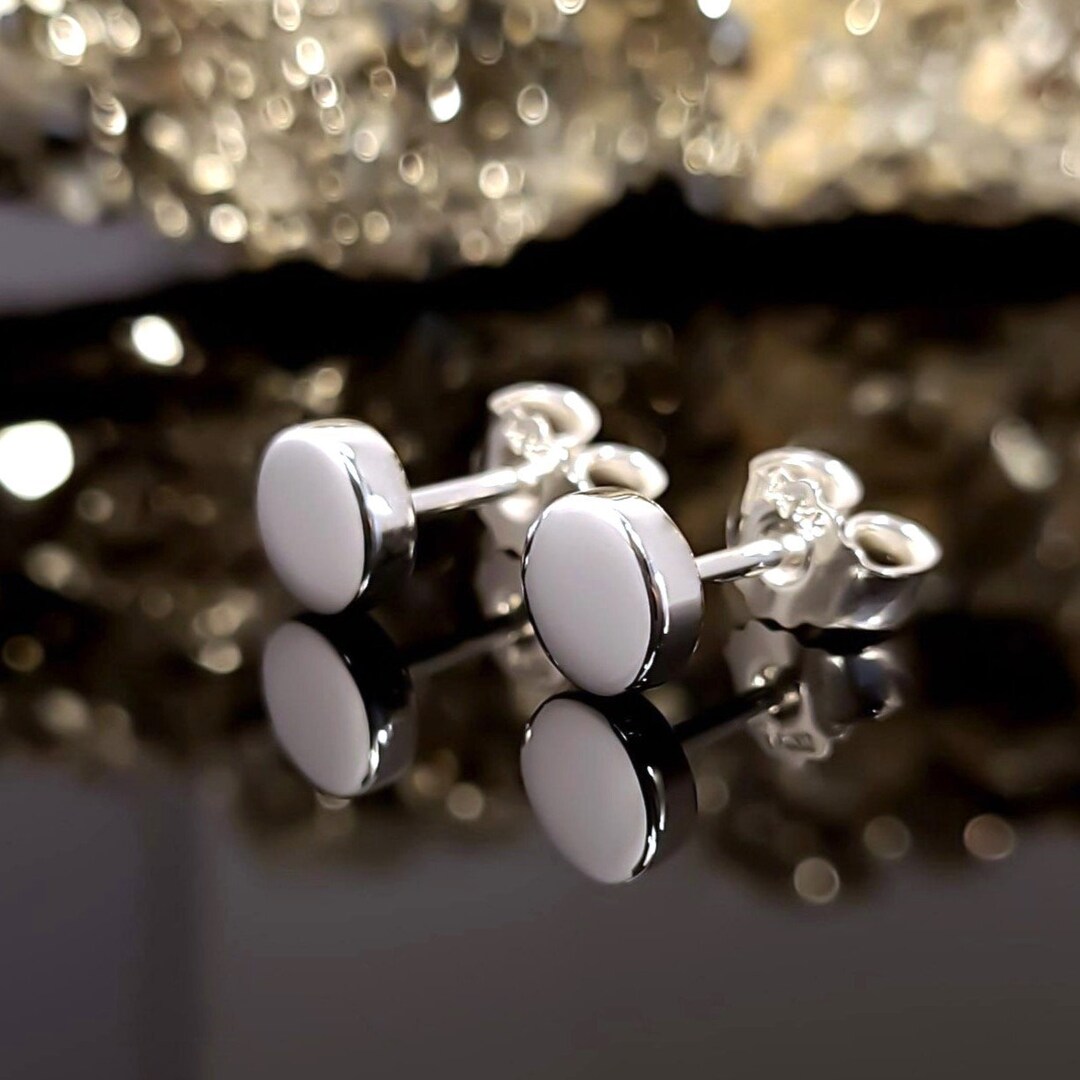 925 Sterling Silver Bend Stud Earrings with Drop Round Discs main image 1