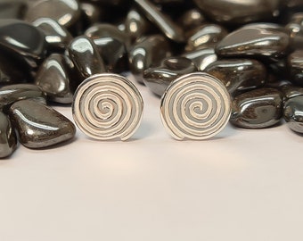 Spiral stud earrings - silver stud earrings - stud earrings silver 925 nickel-free - stud earrings snail-shaped - snail earrings sterling silver