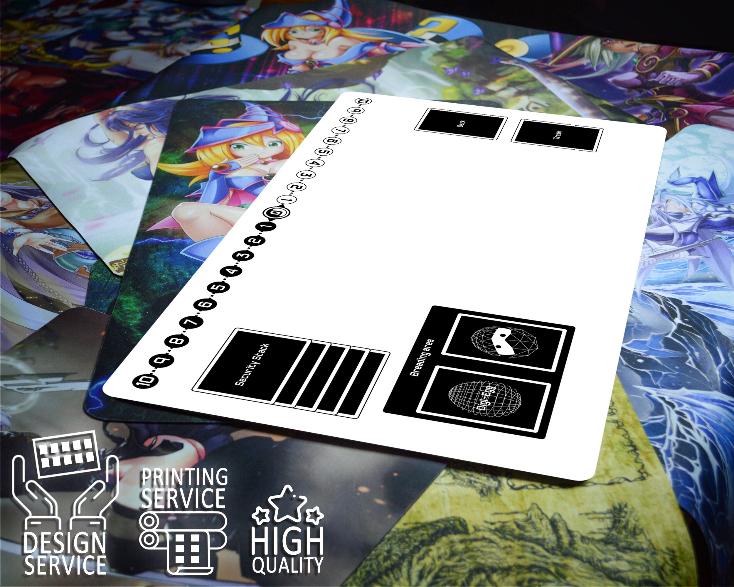 TCG Custom Playmat With Zones, Personalized Card Game Mat Design and