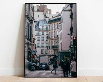 Paris street photo print,Paris city wall art,Printable Paris Art,France photography,French architecture poster,digital download,Paris Travel