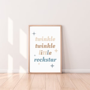 Printable baby room poster / children&#39;s room poster / twinkle twinkle little rockstar / newborn gift / DIGITAL DOWNLOAD