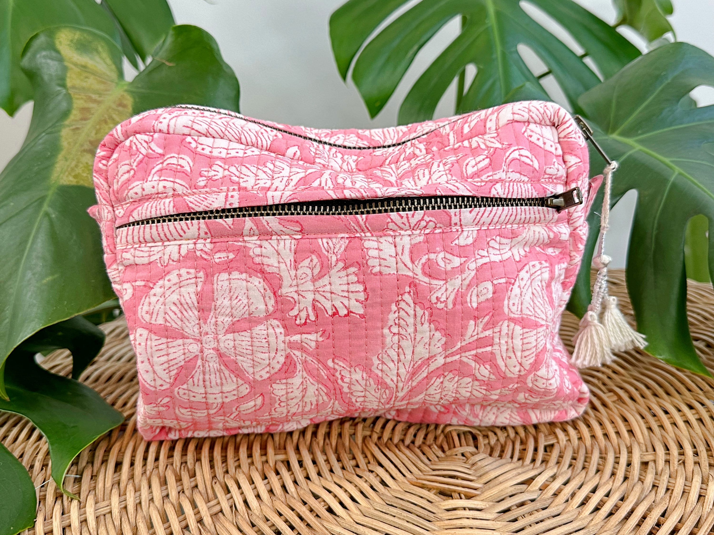 Pink - Handmade Cotton Multipurpose Utility Pouches (set of 3) 26