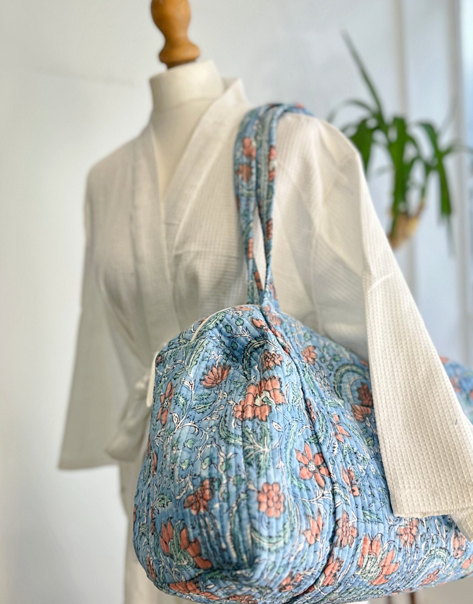 Blue - Handcrafted Quilted Handbag 08