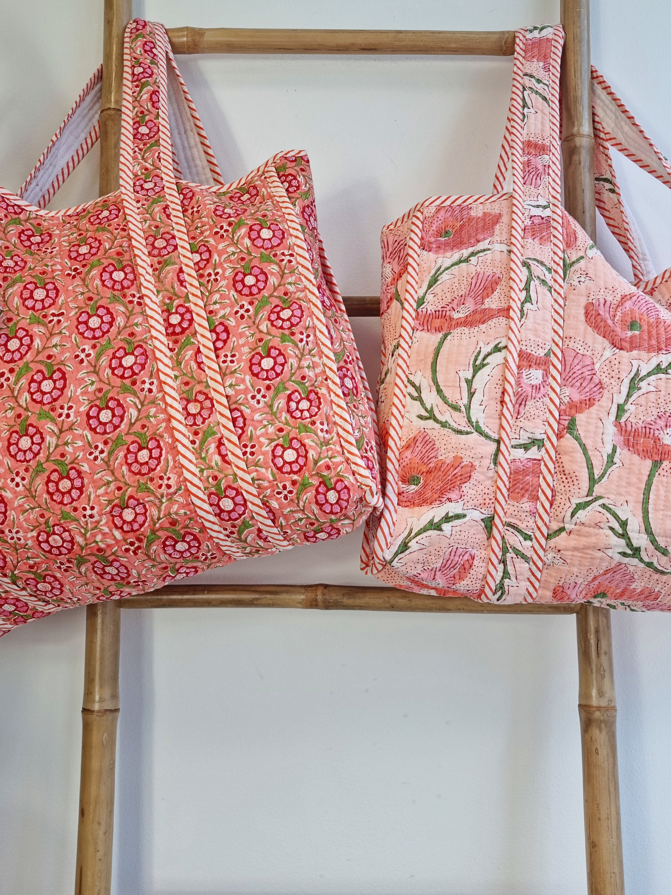 Peach - Handcrafted Quilted Cotton Hand Bag 06
