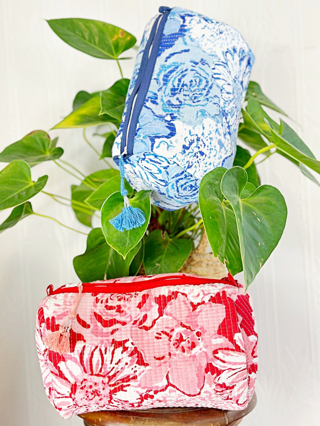 Blue - Handmade Quilted Utility Pouch 22
