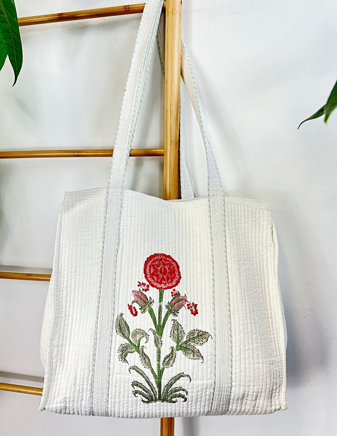 Red - Handcrafted Quilted Cotton Hand Bag 11 main image 0
