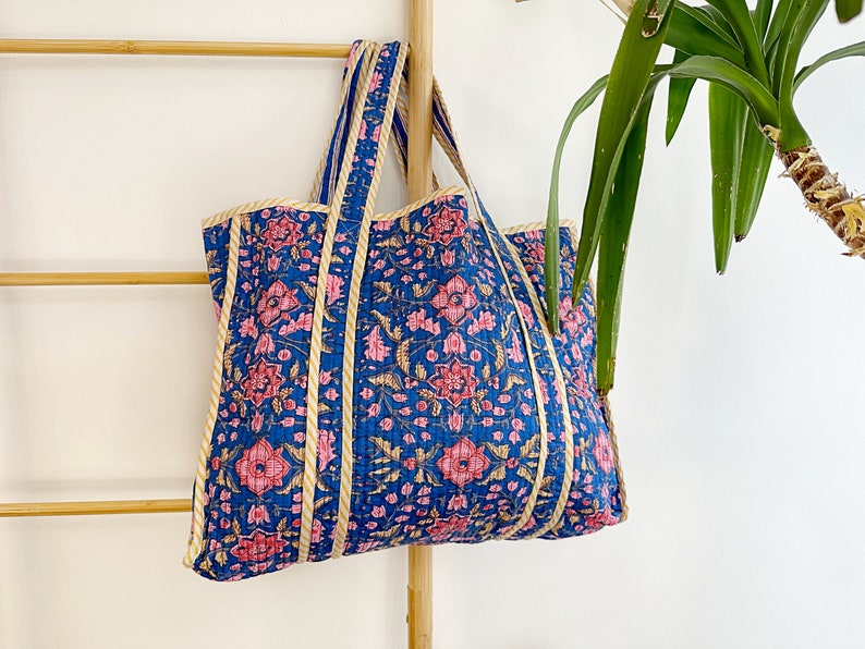 Boho Cotton Quilted Tote Bag