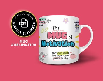 Mug Of Positive vibe| Design Templates| Daily Affirmations Mug| 11oz Mug Wrap Design Download| Motivational Mug| Mug sublimation design