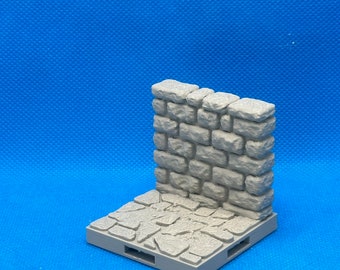 Dungeon Wall, 2x2 or 4x2, Lost Dungeons, DragonLock, 28mm gaming, Dungeons and Dragons, Fat Dragon Games