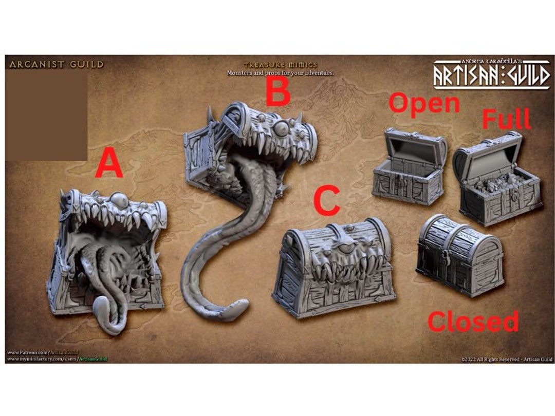Treasure Chests, Mimic Chests, 32mm From Artisan Guild Etsy