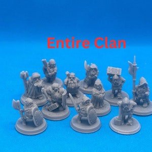 Dwarf Clan Mini 28mm, Dungeons and Dragons or any RPG, Brite Minis