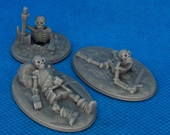 Skeletons -3 mini's -  RPG Miniatures, Dungeons and Dragons, Fat Dragon Games