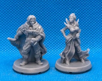 Vampire, Male & Female Vampire, 28mm miniature, Dungeons and Dragons, EC3D