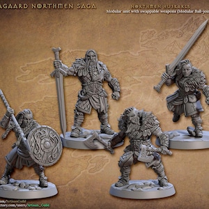 Northman Huskarls, 32mm mini, Artisan Guild, Skutagaard Northmen Saga