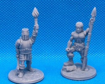 Barbarian and Knight, 28mm- Fat Dragon Games, Dungeons & Dragons or any RPG Game