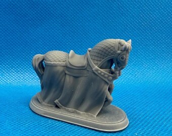 Horse Armoured for 28mm RPG, 1"x2" Dungeons and Dragons, Horse 5, Resin
