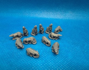 Rats- Set of 16- 28mm miniatures, Dungeons and Dragons, EC3D