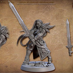 Skutagaard Northmen Saga, Astrid Trollskadi Shieldmaiden, Artisan Guild, 32mm miniature