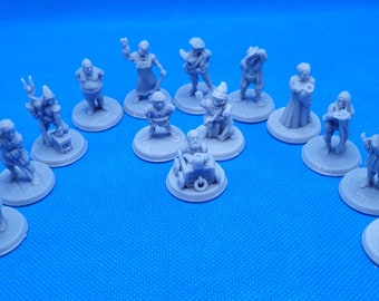 Townsfolk 28mm, 17 minis, Village People, Dungeons and Dragons, RPG minis