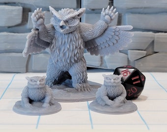 Owlbear Family 28mm, for Dungeons and Dragons or your favorite RPG – Fat Dragon Games