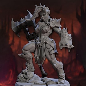 Vaeryss, Champion of Asmodeus, Pinup, 32mm miniature, The Infernal Legion, Artisan Guild