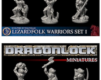 Lizardfolk Warriors 6-32mm, Fat Dragon Games Miniatures for DnD