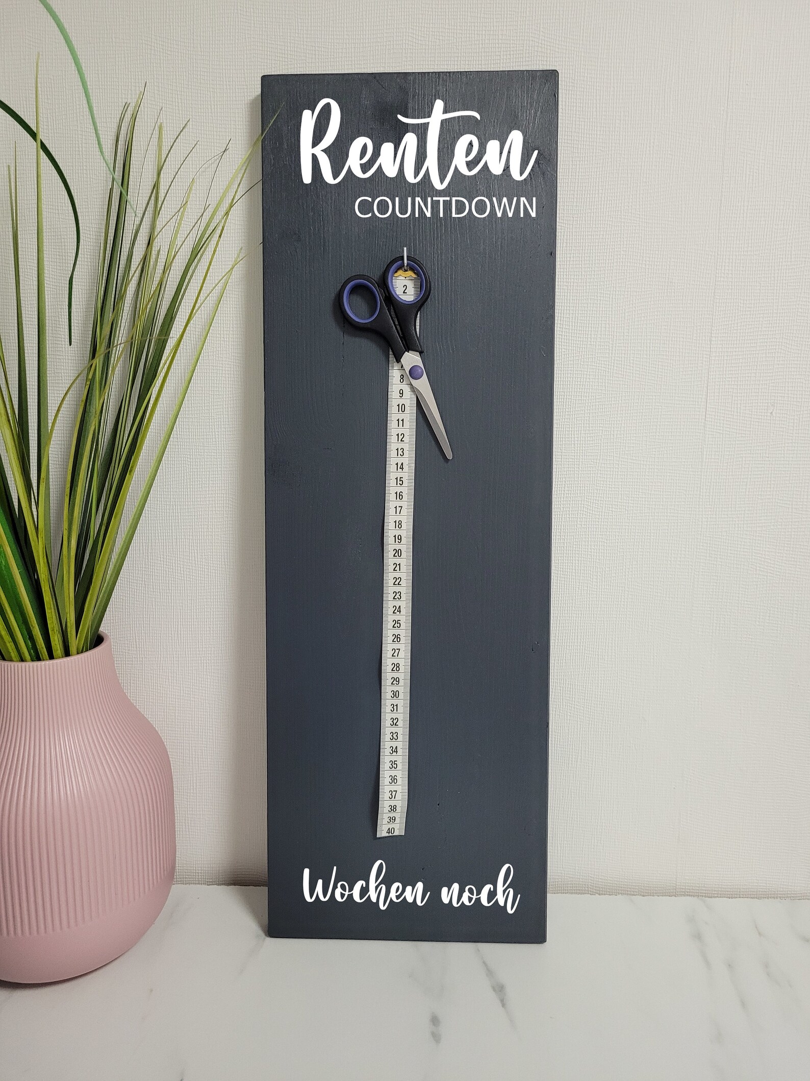 Renten-COUNTDOWN Geschenk zur Rente mit Schere & Maßband - Etsy