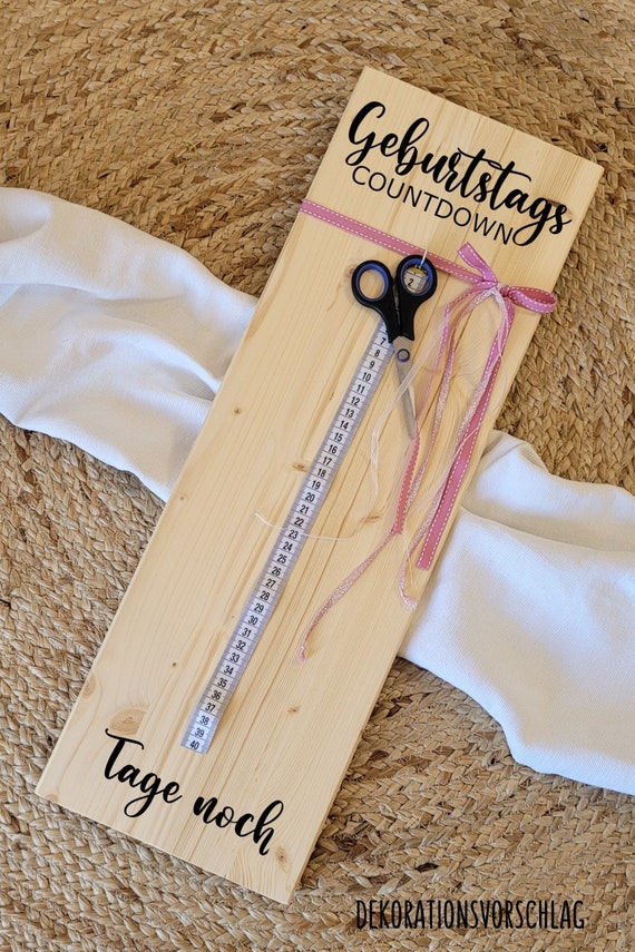 Geburtstags COUNTDOWN Geschenk zum Geburtstag mit Schere & Etsy.de
