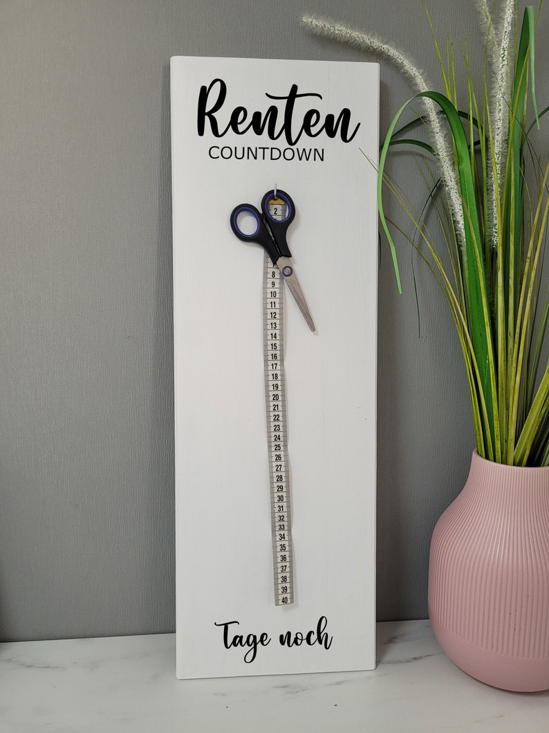 Countdown Arbeitstage Bis Zur Rente App Renten-COUNTDOWN Geschenk zur Rente mit Schere & Maßband - Etsy.de