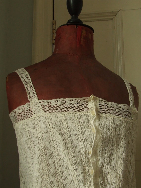 Antique edwardian fine linen and lace camisole, 1… - image 5
