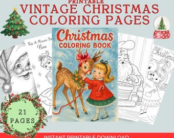 Vintage Christmas Coloring Book: Retro Holiday Illustrations (PDF)