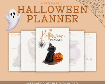 Printable Halloween Planner | Spooky Aesthetic Digital Journal | Halloween Party and To-Do List | 52 Pages | A4 PDF