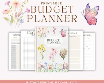 The Ultimate Budget Planner Printable | 20 Page Financial Organizer PDF | Aesthetic Income and Expense Tracker | Savings and Debt Tracker