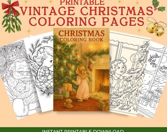 Vintage Christmas Coloring Book | Nostalgic Holiday Scenes (A4 PDF)
