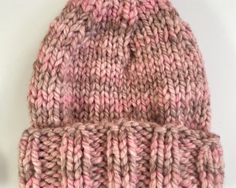 Pink knit hat