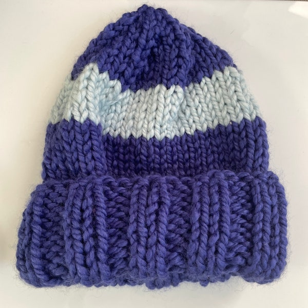 Striped Knit Hat Etsy