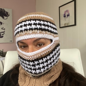 Hahnentritt Balaclava gemustert