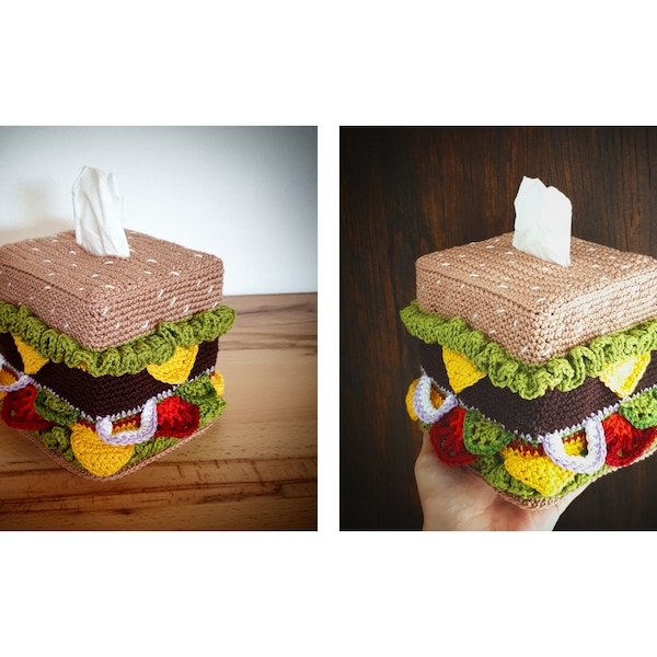 Anleitung für Taschentuchboxhülle 'Burger'