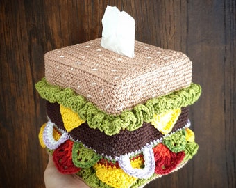 Instructions for tissue box cover 'Burger' (German)