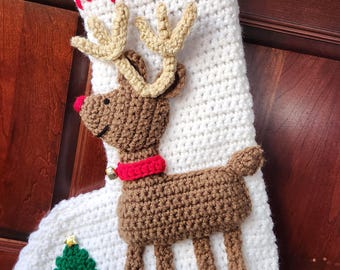Personalized Crochet Christmas Stockings: Handmade Holiday Decor. MADE TO ORDER.  Several designs available!
