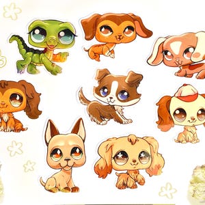 ADESIVI LPS Cocker Spaniel ecc. - Big 5 lps #675 #716 #298 #1631 #636 e altro ancora! - Adesivi in vinile di merchandising LPS