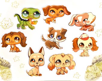 LPS-AUFKLEBER Cocker Spaniel usw. – Big 5 LPS #675 #716 #298 #1631 #636 und mehr! - LPS-Merch-Vinylaufkleber