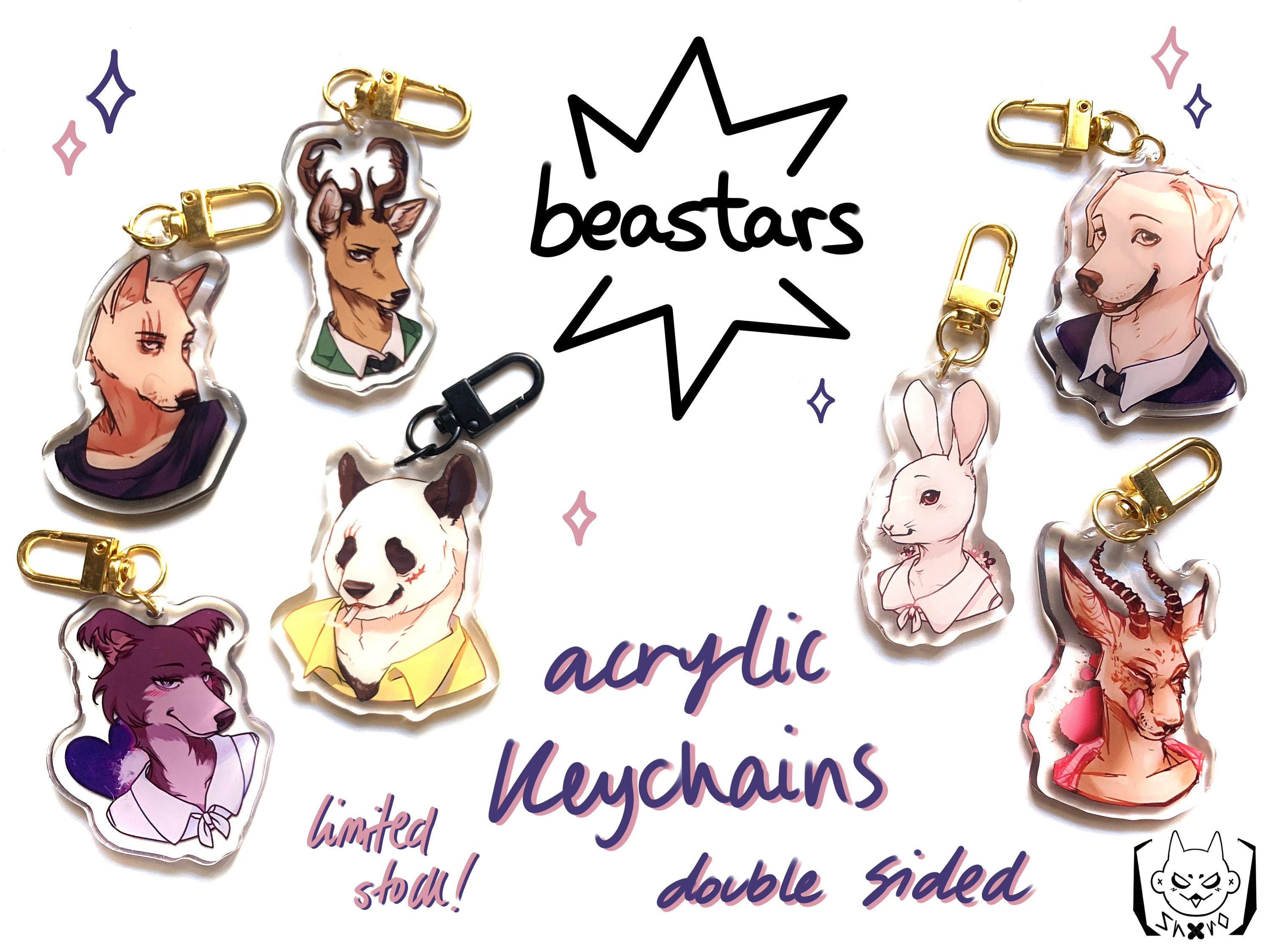 Beastars Acrylic Charm Keychain Double Sided Epoxy Llavero Etsy