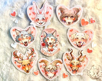 Beastars Valentinstag-Vinyl-Aufkleber (Holo/glänzend) - Beastars Valentinstag-Vinyl-Aufkleber (holografisch/glänzend)