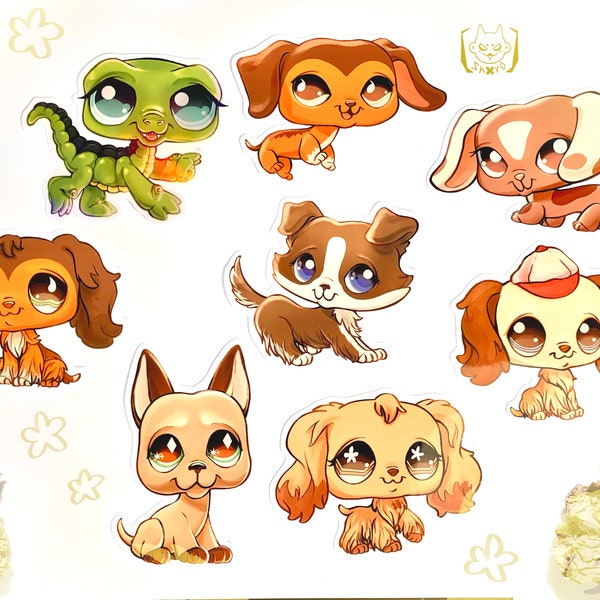 LPS STICKERS Cocker Spaniel etc - Big 5 lps #675 #716 #298 #1631 #636 and more! - LPS merch vinyl stickers