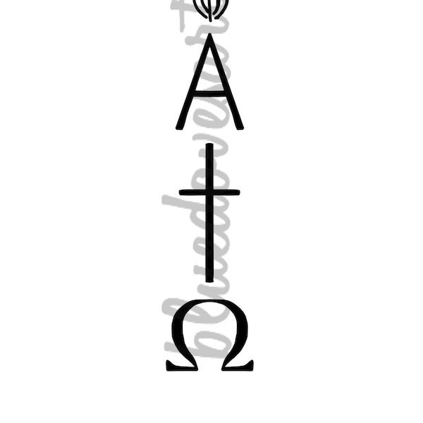 Paschal Easter Candle SVG Cut File Digital Download Alpha and Omega Christian Art Symbol Catholic