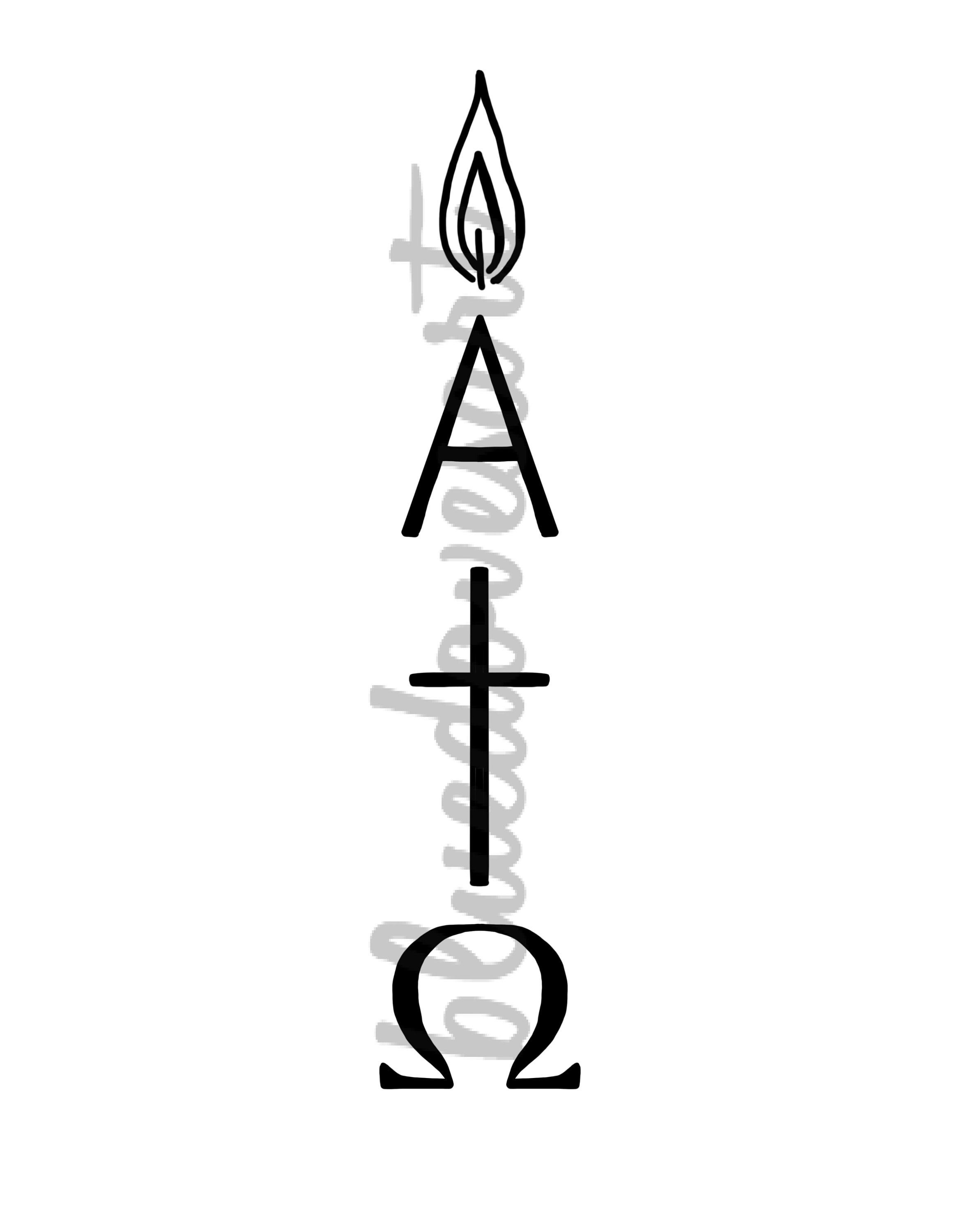 Paschal Easter Candle SVG Cut File Digital Download Alpha and Omega