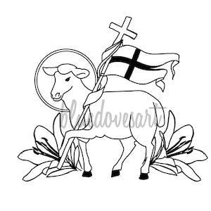 Osterlamm SVG Digitaler Download katholische Paschal Christian Lent Cricut Datei