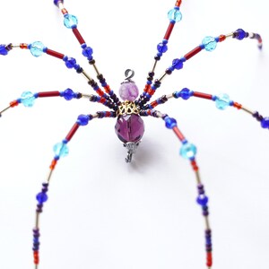 Christmas Spider | Christmas Tree Spider | Blue Beaded Spider | Glass Beads Christmas Spider | Christmas Ornament | Home Decor | Legend | L