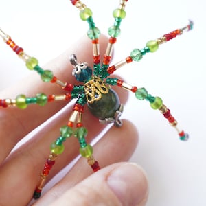 Christmas Spider | Christmas Tree Spider | Hand Beaded Spider | Christmas Gift | Christmas Ornament | Size XS